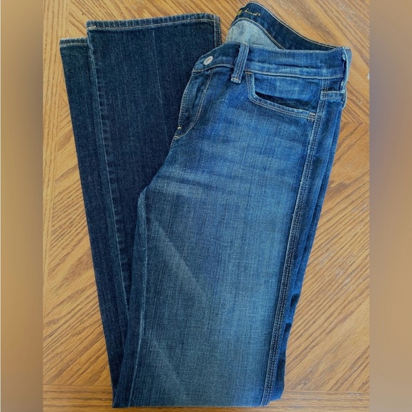 7 For All Mankind Embellished Straight Leg Denim Jeans Sz 24 - Picture 2 of 6